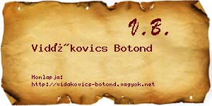 Vidákovics Botond névjegykártya